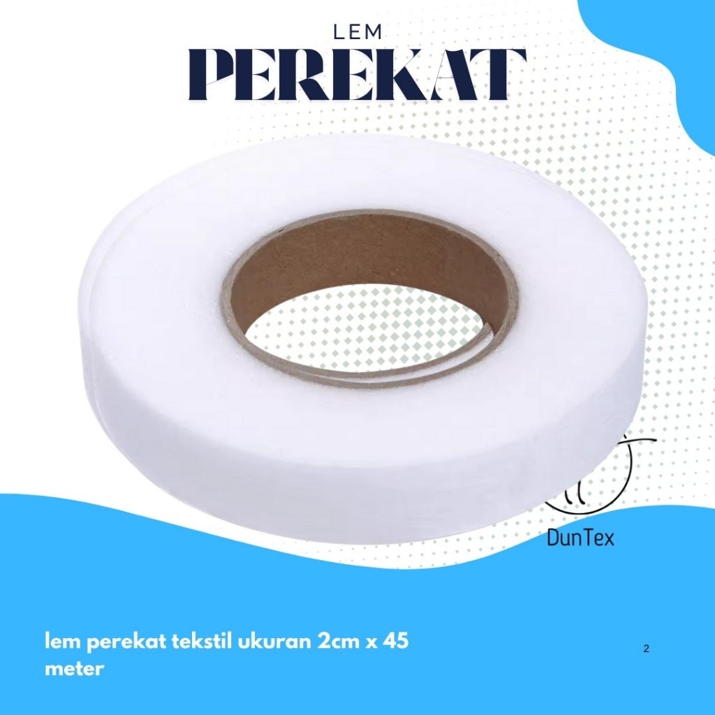 perekat textile lem textile lemsom lebar 2 cm x 50