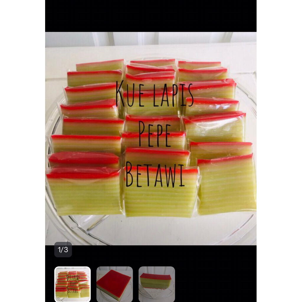

Kue Pepe Lapis Betawi 20x20cx6cm