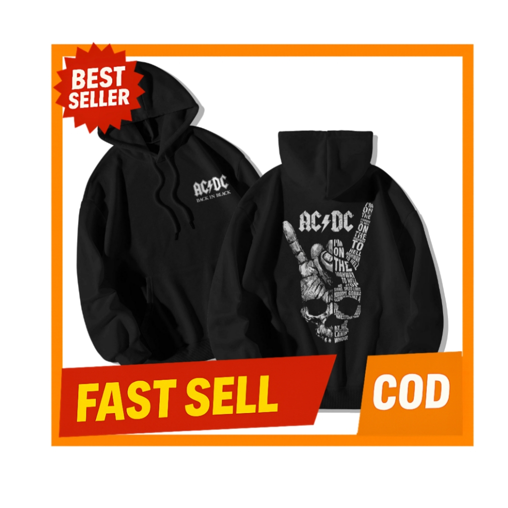 Hoodie Band ACDC Unisex – Sweater Fleece Tebal 240gsm | Jaket Oversize Distro Rock Kekinian