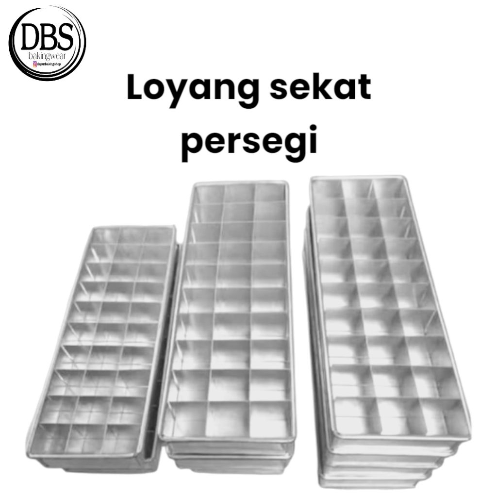 Loyang Sekat Brownies Panjang Bahan Tebal – Cetakan Brownies Persegi Ukuran 20/22/30 cm
