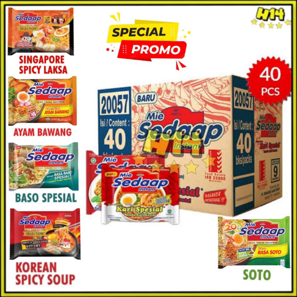 

1 Dus Mie Kuah Instan Sedaap Semua Rasa ( Isi 40 Pcs )