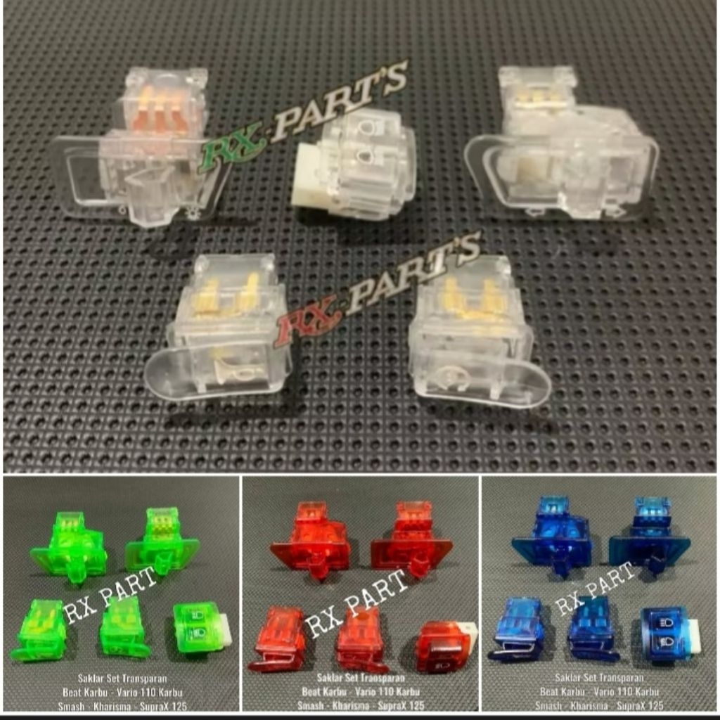 Saklar Set Transparan tombol saklar transparan Beat Karbu - Vario 110 KarbuSmash - Kharisma - SupraX