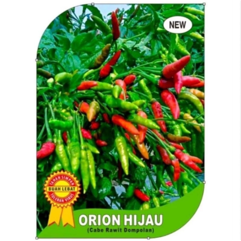 500 Biji Benih Cabai Rawit Dompolan Orion Hijau F1