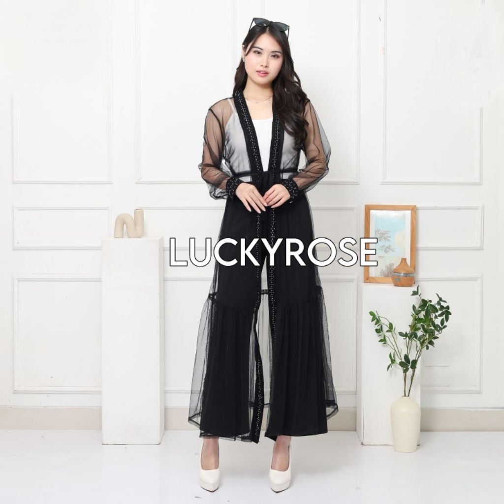Jilly Outer Tunik Tille Cardigan Brukat Lengan Panjang  Outer Tulle atasan outher brukat Outer Broka
