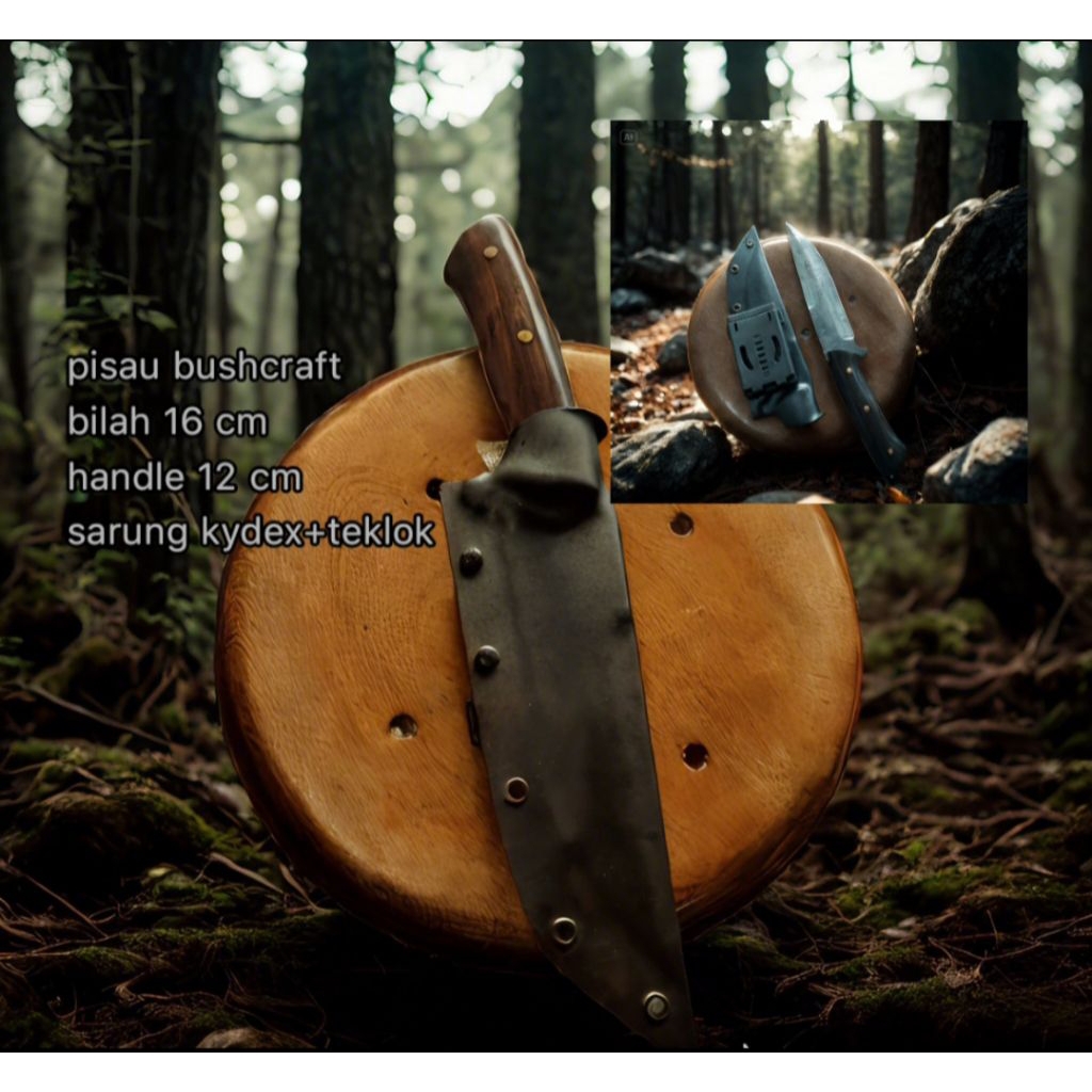 pisau bushcraft outdoor survival fulltank sarung kydex