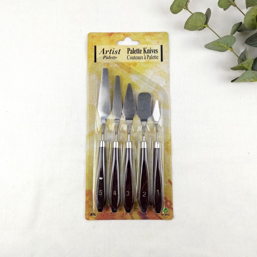 

KODE B62G BOMEIJIA Wooden Palette Knife Set 5 pcs Alat Ukir Clay Tanah Liat Pisau Palet Cat Akrilik TSD5HFT4