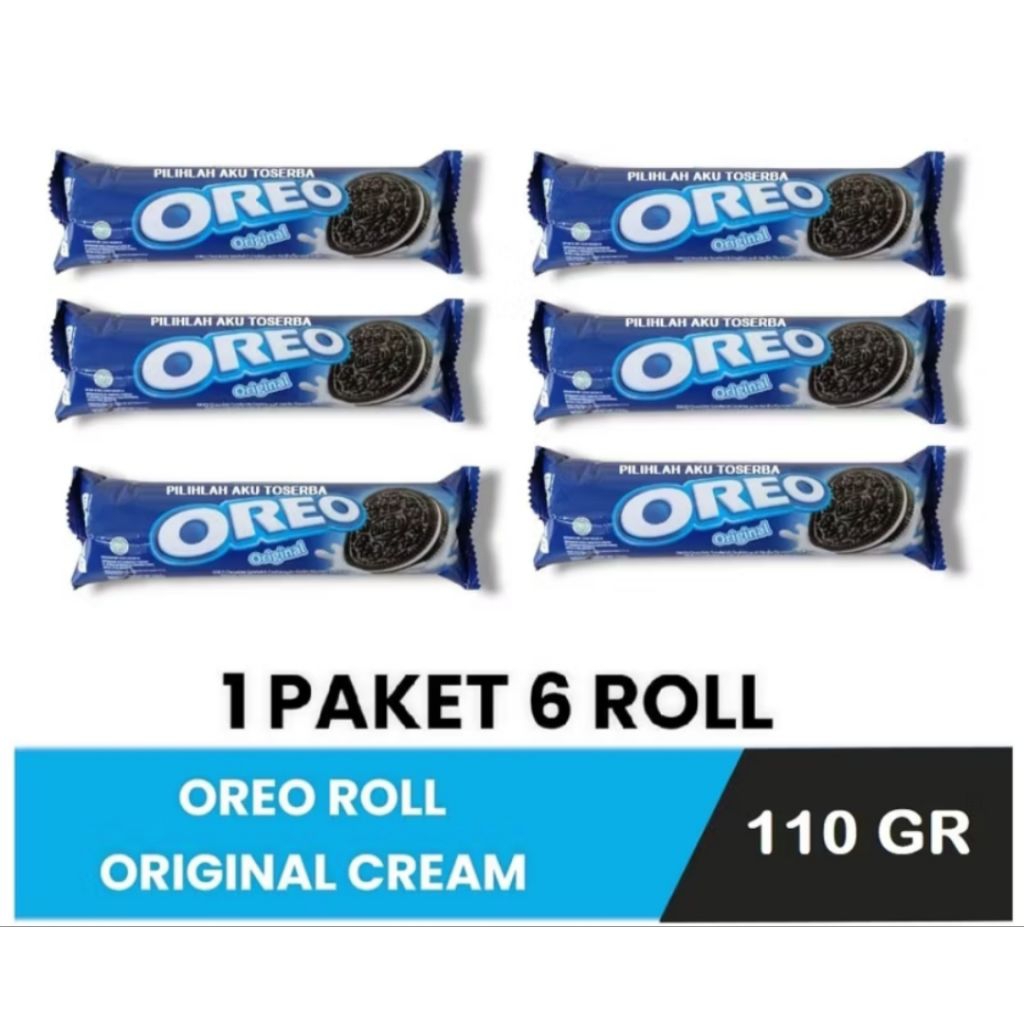

Oreo roll original cream 110gr 1 paket 6 Roll