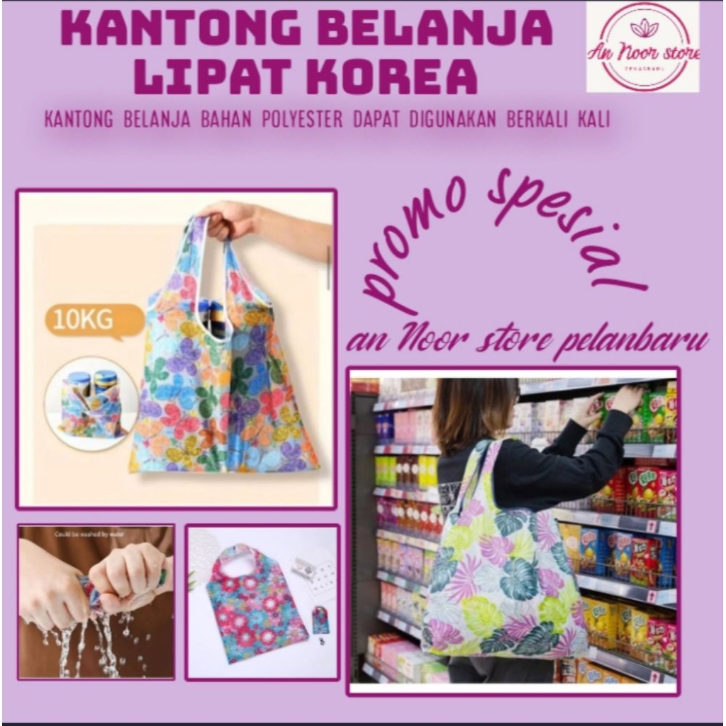 Kantong Belanja Travel Lipat Besar Tas belanja Lipat Totebag Lipat Kantong Belanja