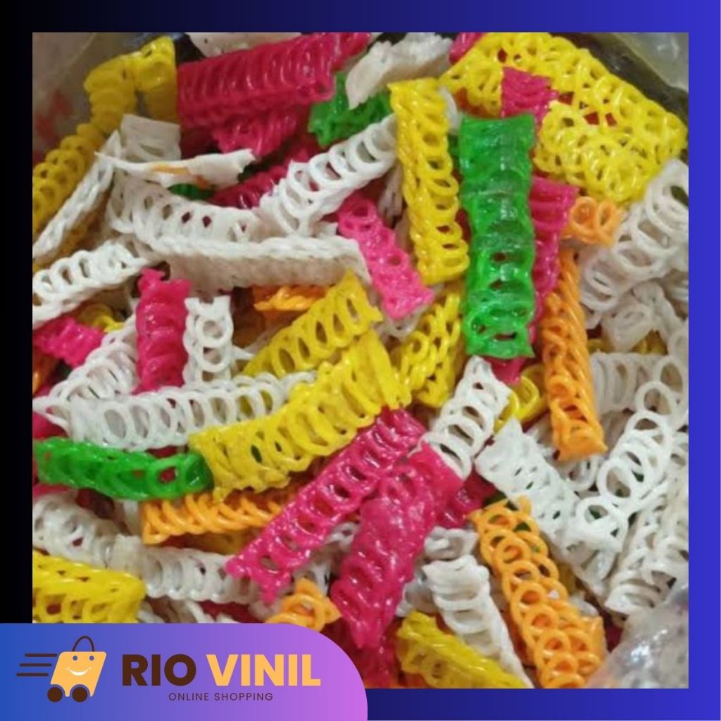 

Kerupuk Kepang / Rantai Warna-Warni Mentah Kemasan 1 Kg Murah