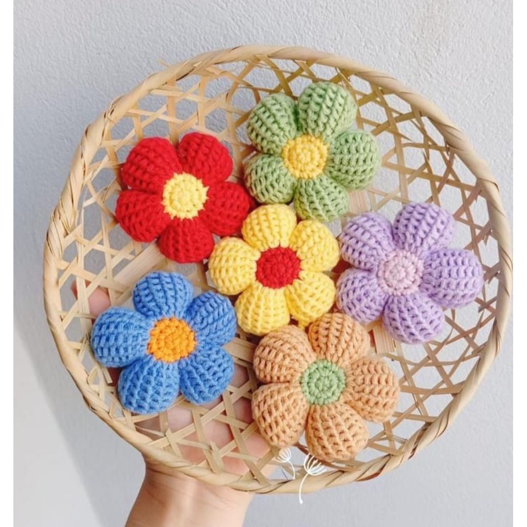 bag charm bunga daisy crochet flower daisy ganci daisy rajut