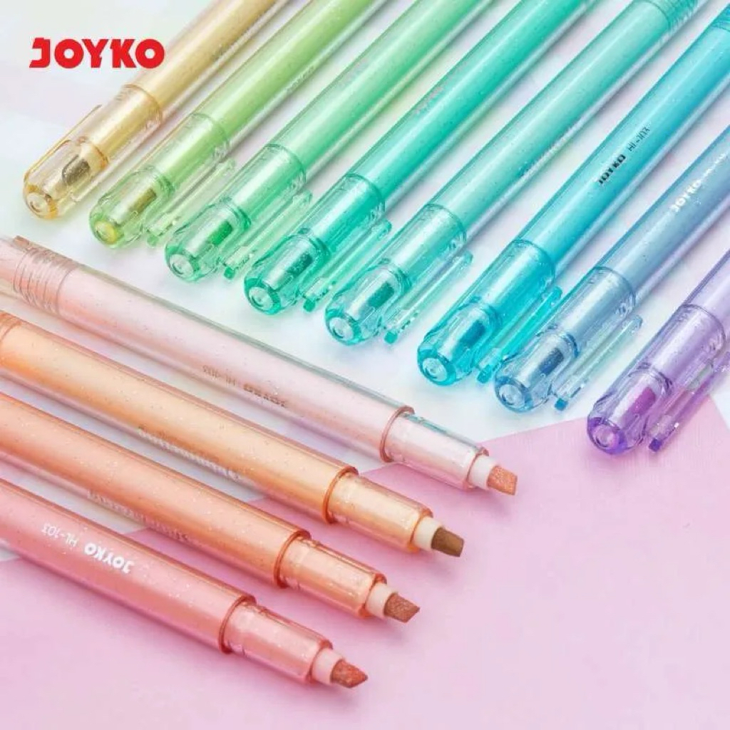 

Highlighter JOYKO HL-103ABC Shimmering Glitter | Penanda Berwarna | Harga 1 Set 4 Warna
