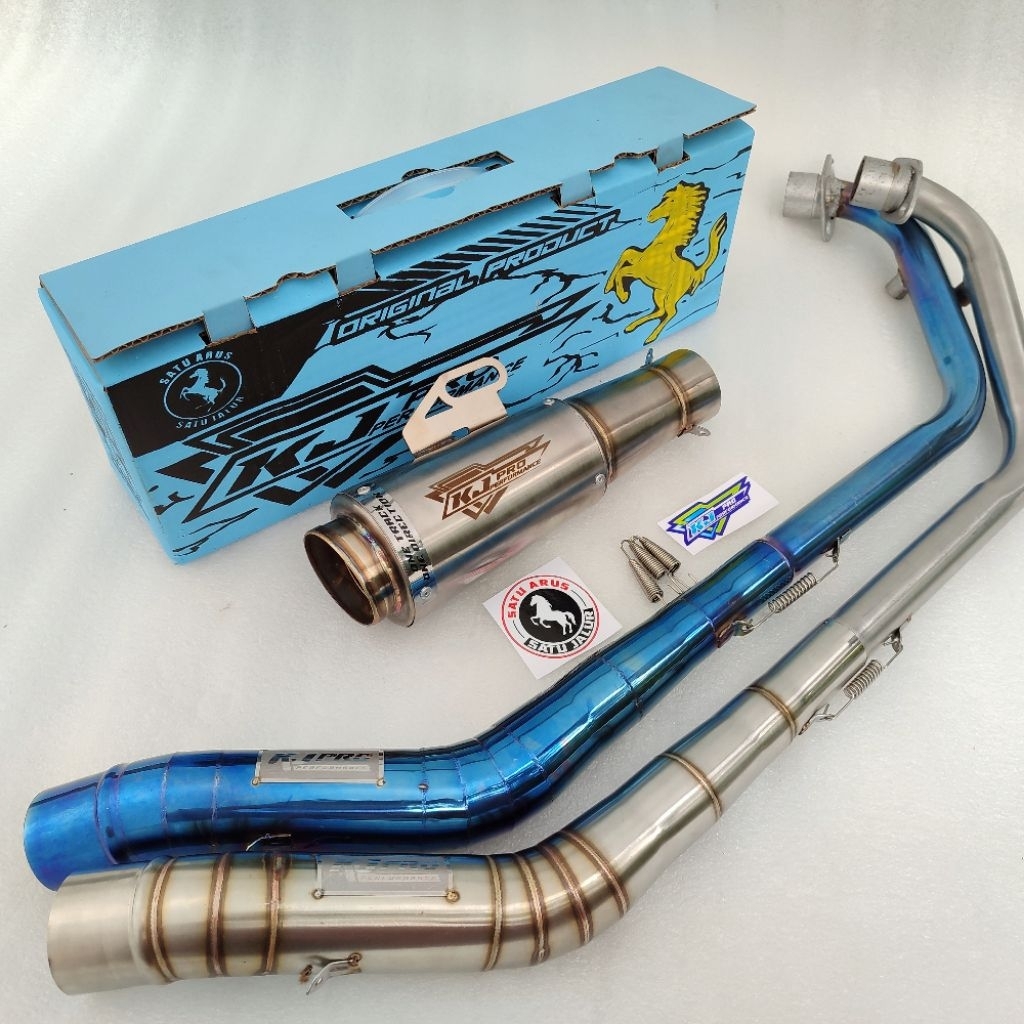 1 Set Knalpot Racing Suara GAHAR Kj Pro Original Untuk Motor Sport Pnp Jupiter Mx 135 Mx King 150 Vi