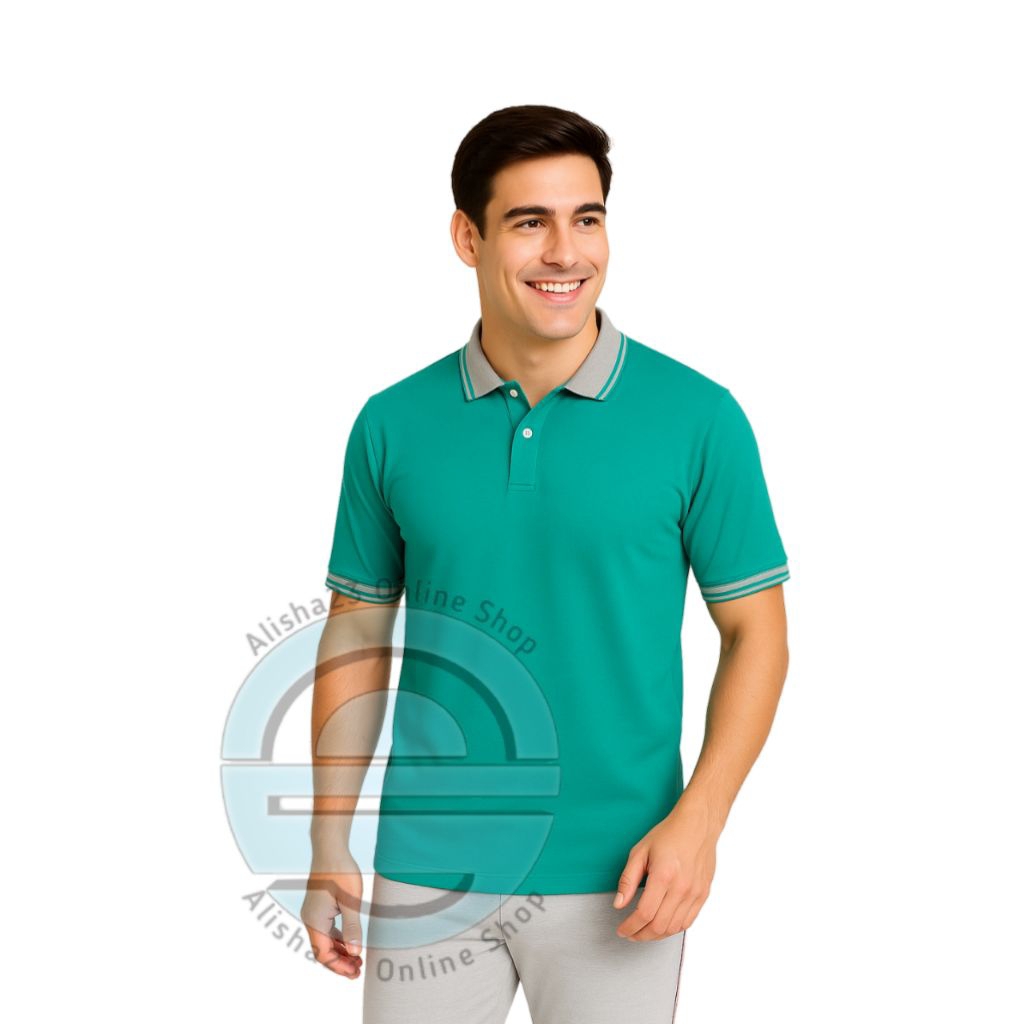 Baju kerah lengan pendek seragam toska abu/kaos pe berkerah pria wanita ungu abu/ kaos kerah dewasa