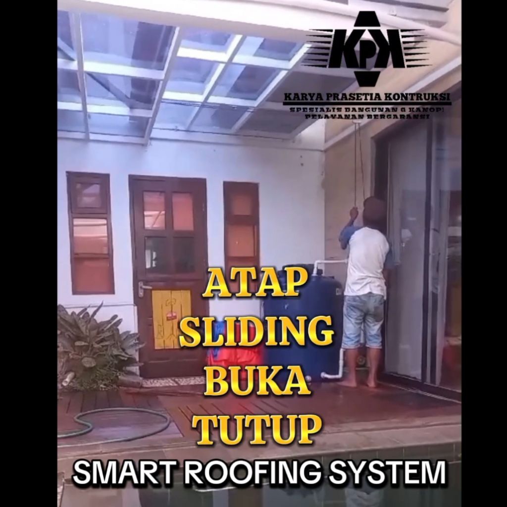 Kanopi sliding buka tutup