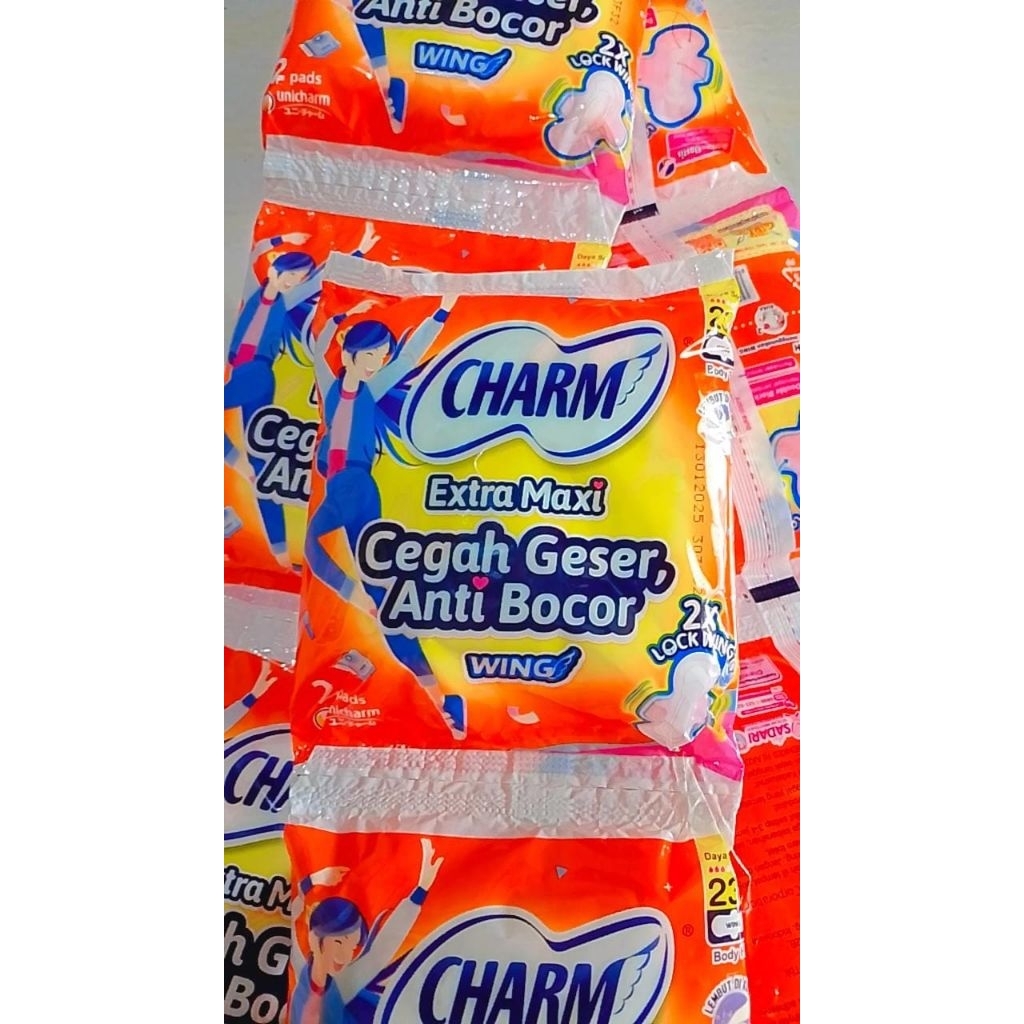 Pembalut Charm Extra Maxi Wing Isi 2 persachet ,Renceng 10 Sachet