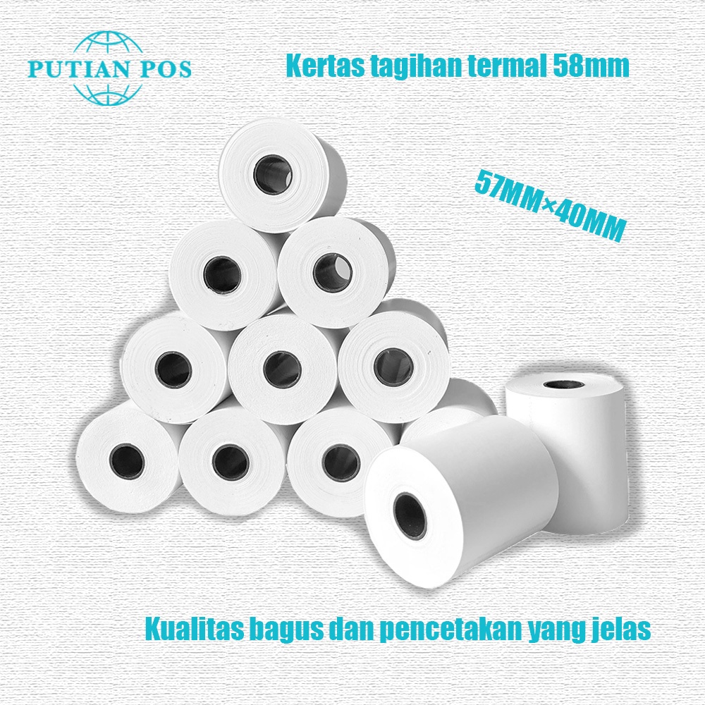 

PUTIANPOS-Kertas Tanda Terima Printer Termal 57mm×40mm