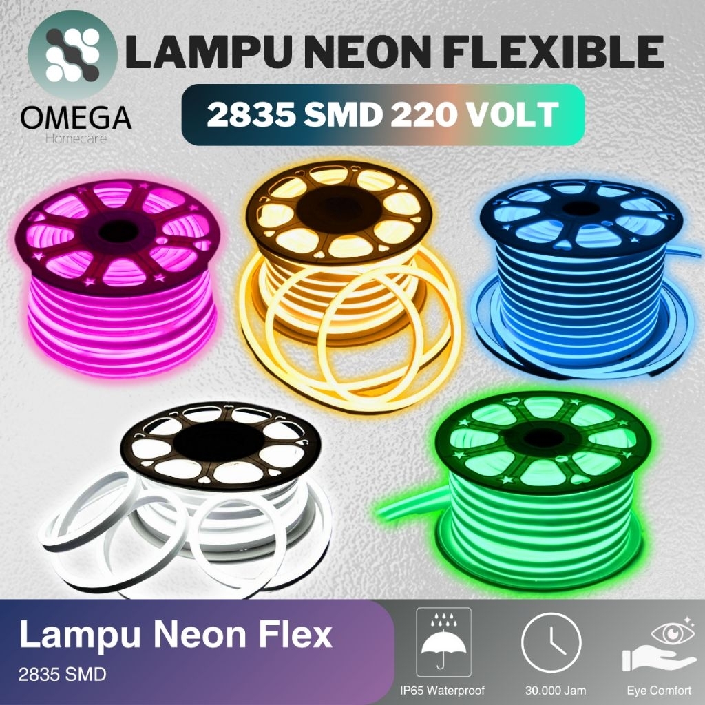 Lampu LED NEON Flex 220 Volt Selang Fleksibel Meteran (Lampu Hias/Hiasan Kamar/Lampu TIKTOK)
