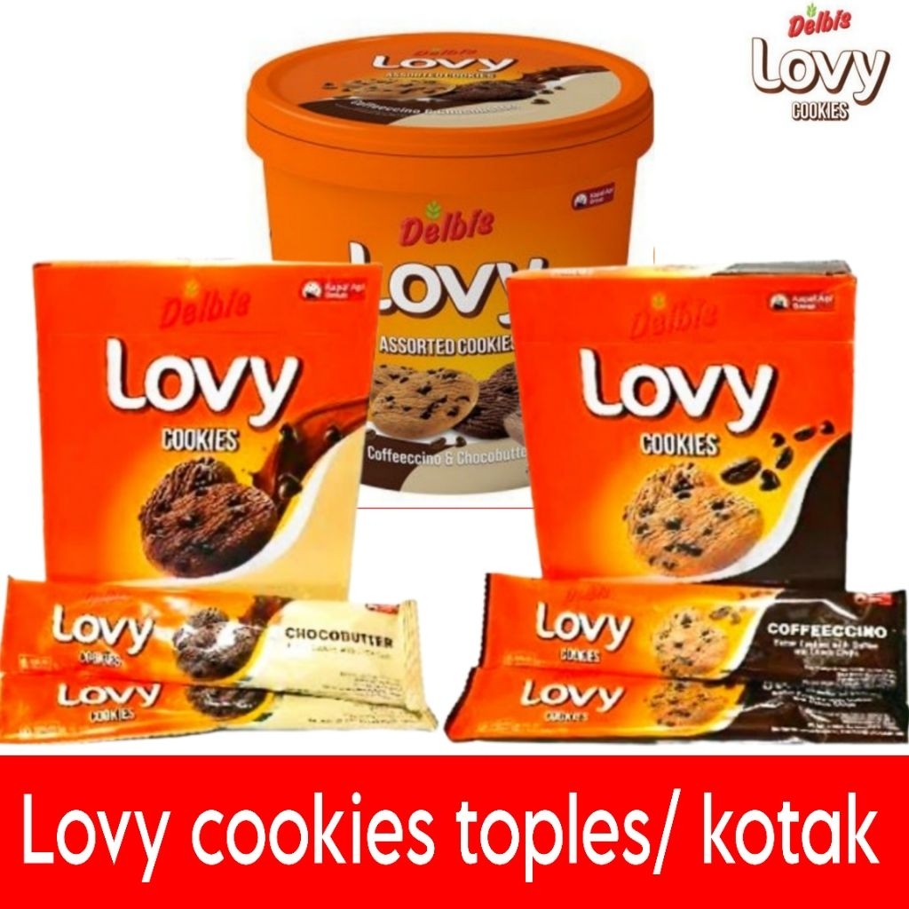 Delbis Lovy Coffeeccino chocobutter cookies toples / kotak