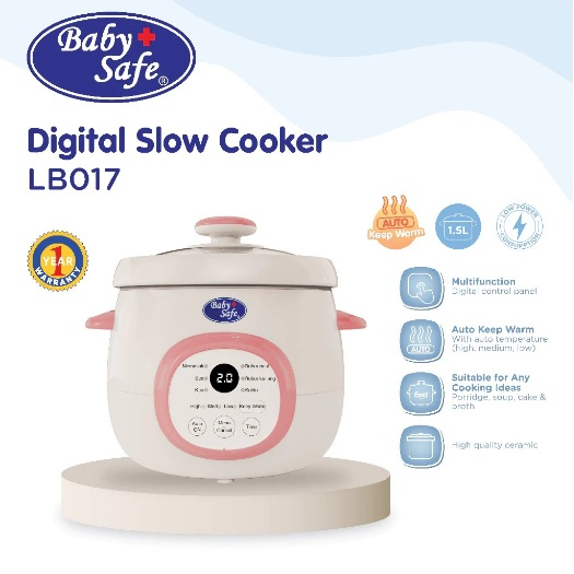 Baby Safe food pure cooker digital slow cooker makanan bayi LB017 1.5L