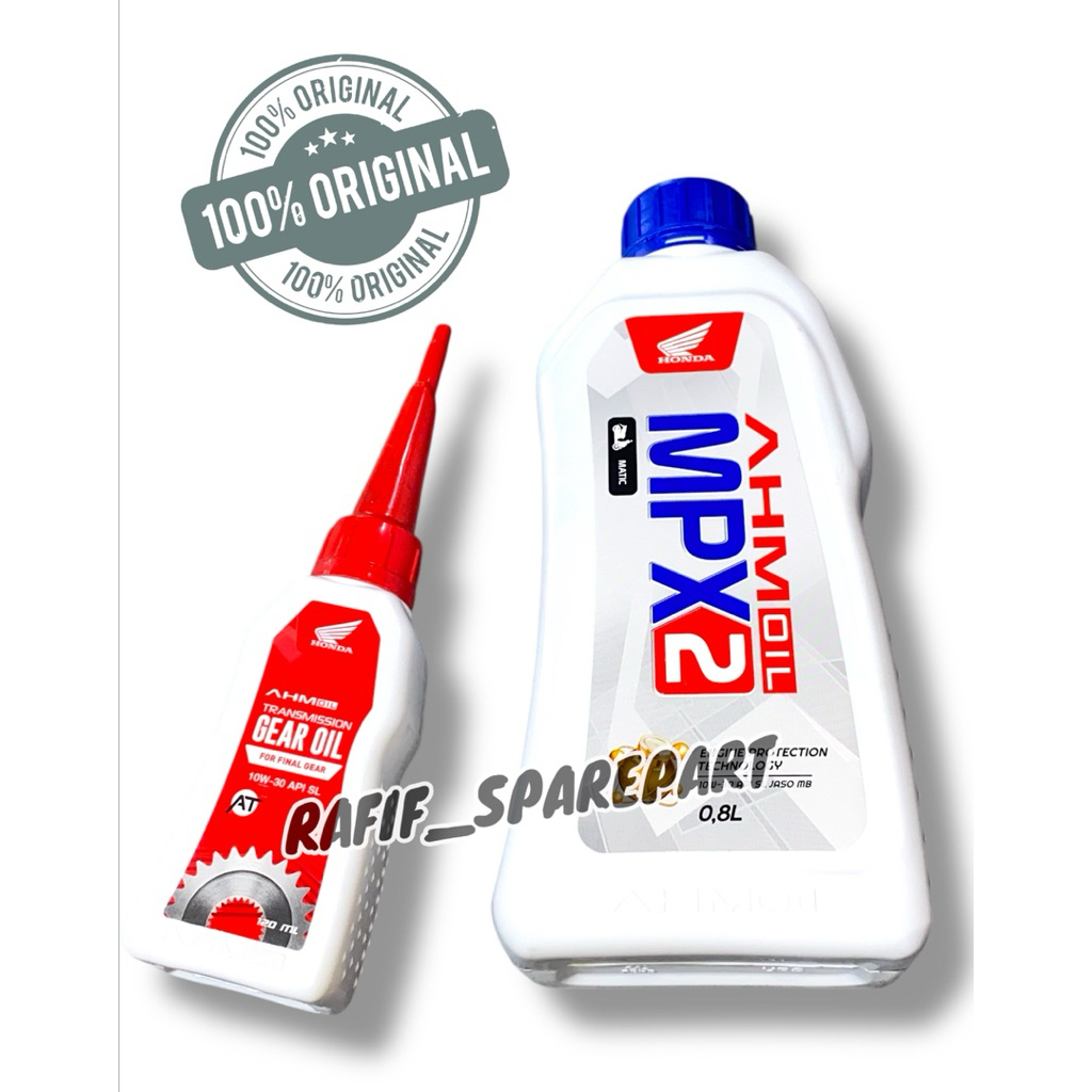 ORIGINAL AHM OIL MPX 2 0,8 L 10W-30 HONDA MATIC OLI MPX 2 MATIC+ OLI GEAR HONDA ASLI ORIGINAL MATIC