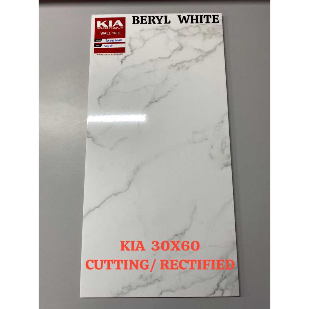 keramik kia beryl white 30x60 cutting medan
