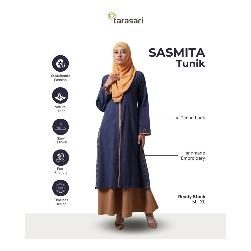 Sasmita Tunik Baju Wanita Tenun Lurik Handmade Embroidery