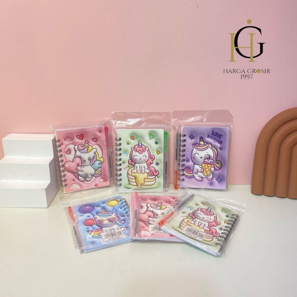 

BUKU SPIRAL A7 UNICORN DAPAT 1 PULPEN BK-1877 BUKU NOTEBOOK LUCU IMUT