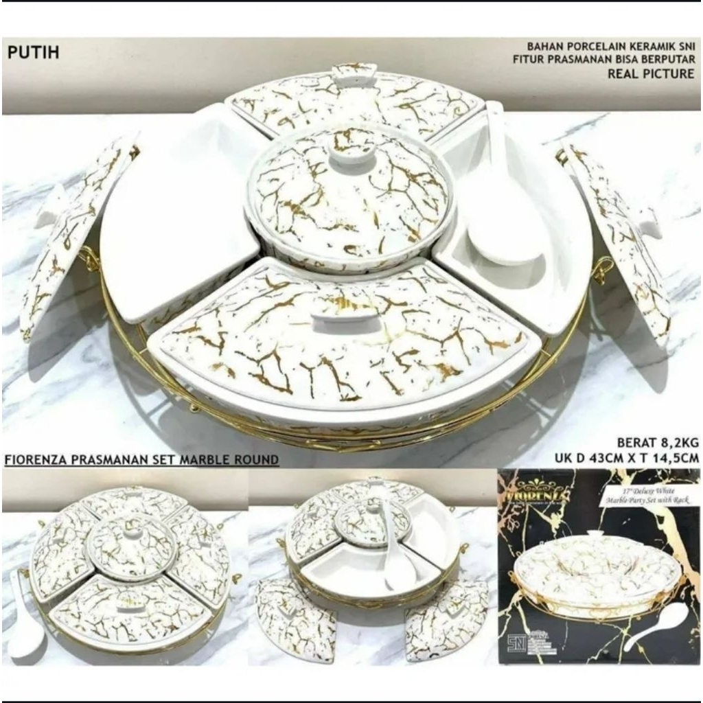 Fiorenza Prasmanan Set Marble Round 17"