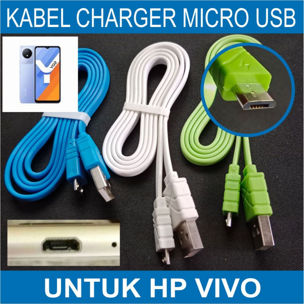 COD Kabel Charger Micro USB Buat HP VIVO Y02 Y01 Y30G Y20S Y20 Y12S Y12A S1 Pro Y17 Y15 Y12 V11 PRO 