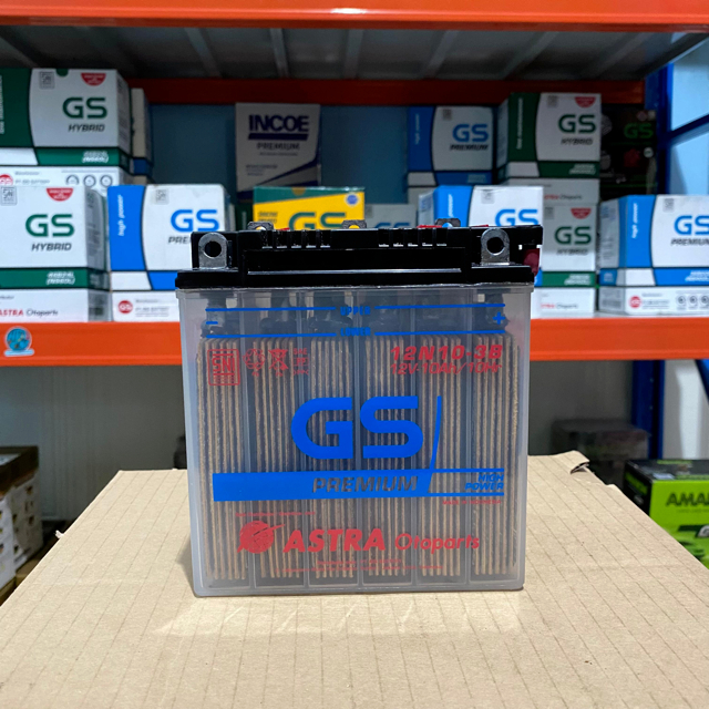 GS ASTRA 12N10-3B MULTI POLE 10AH AKI BASAH GENSET STRUM IKAN LAMPU PEDAGANG KAKI LIMA MOTOR RODA TI