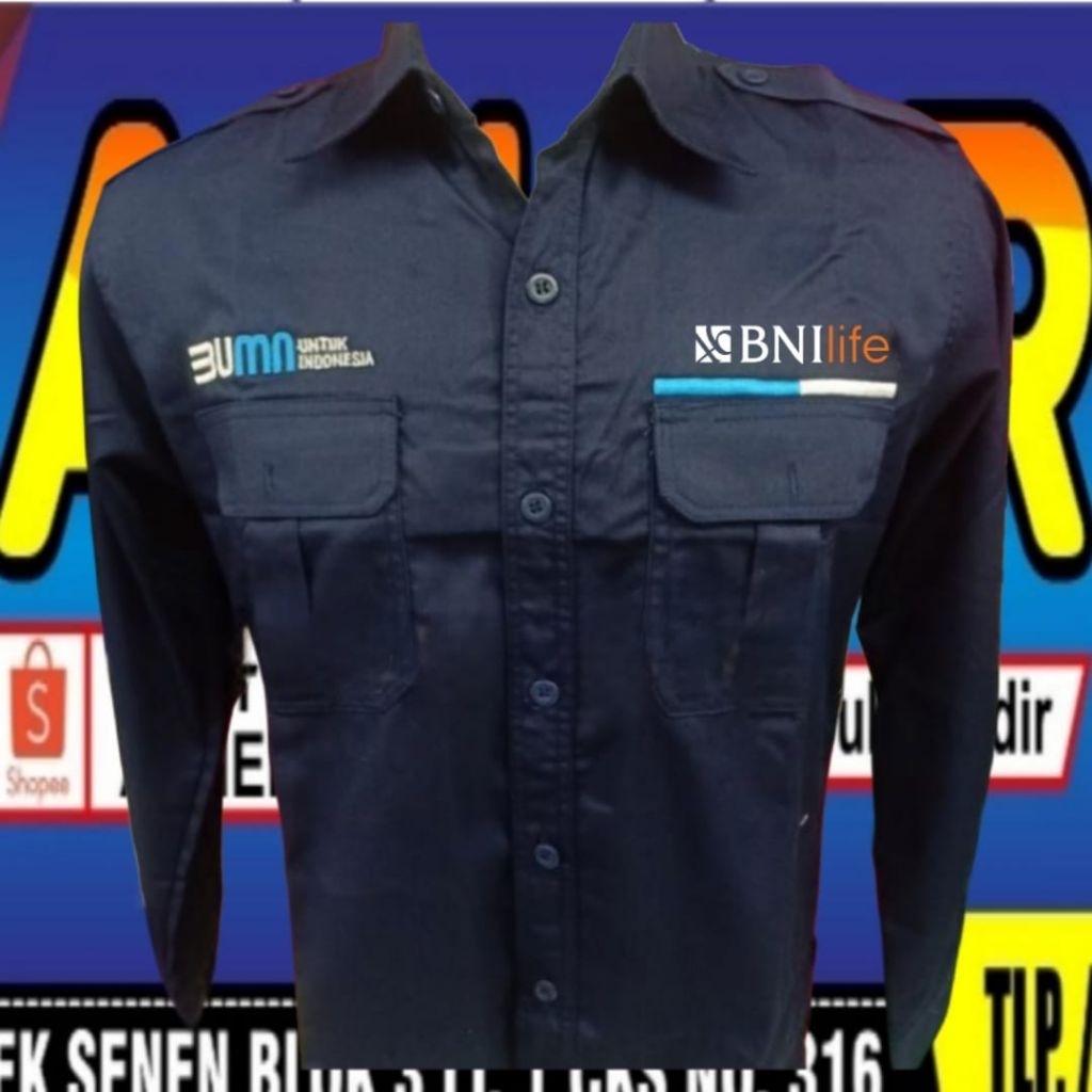 Kemeja bank BNI baju bank BNI seragam Bank BNI Pdh Bank BNI kemeja kerja Bank BNI baju kerja Bank BN