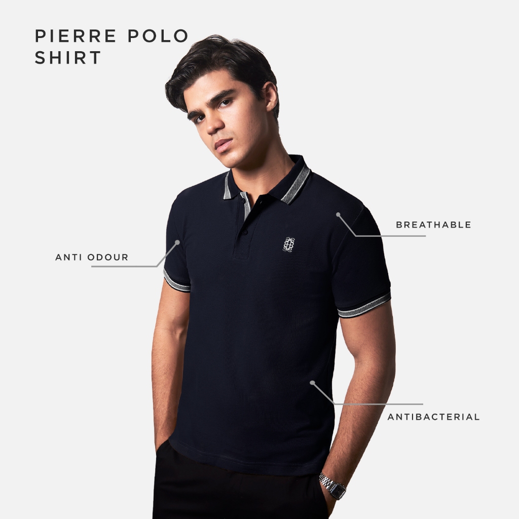 Kualitas Super Smith Berlin Kaos Polo Pria Lengan Pendek Pierre Slim Fit Katun Premium Kaos Polo
