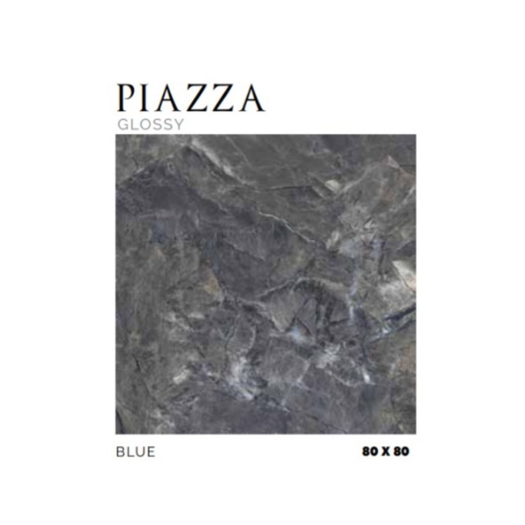 KERAMIK MERK PLATINUM TIPE PIAZZA BLUE UKURAN 80X80 PERMUKAAN TEKSTURE GLOSSY UNTUK LANTAI ATAU DIND
