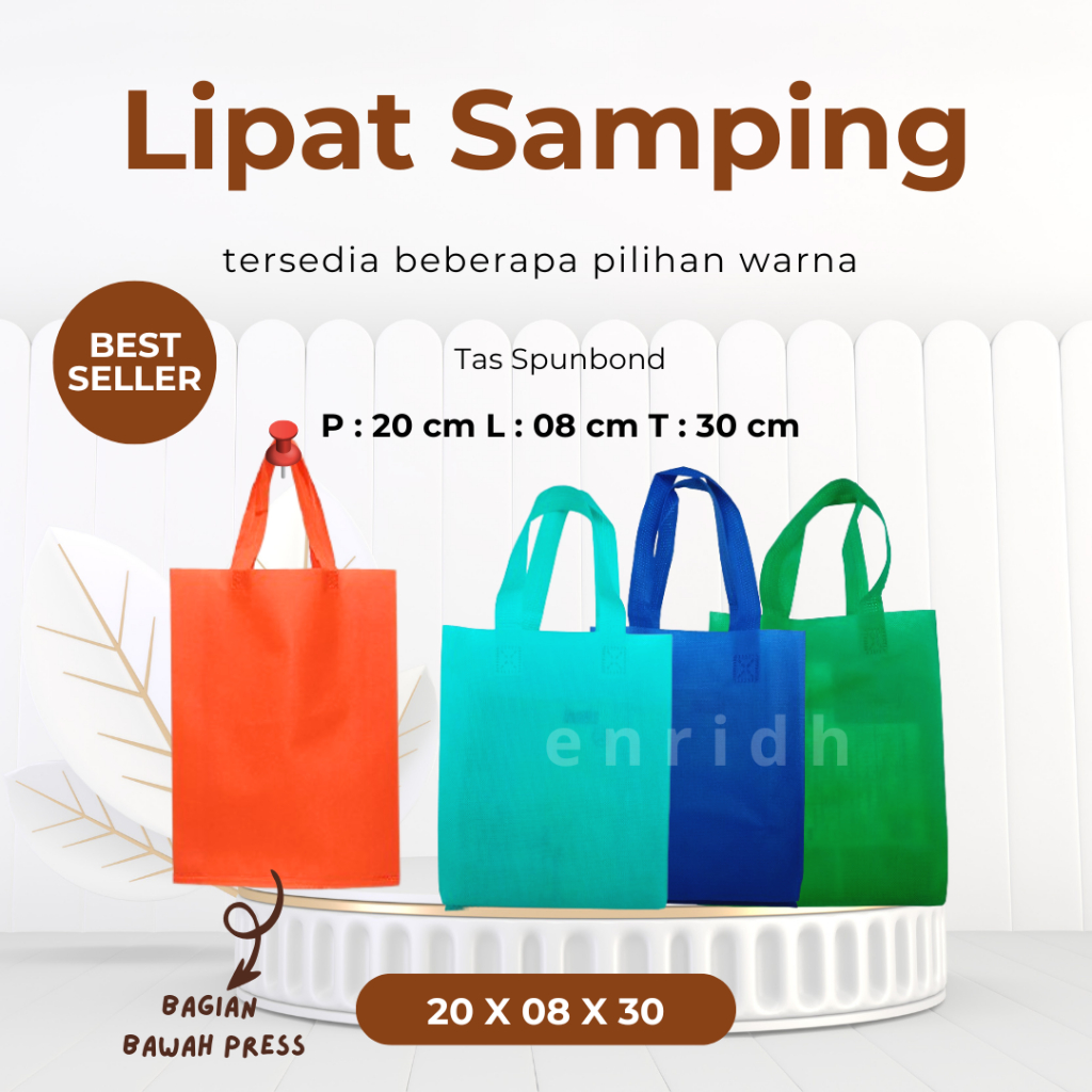 

Tas Spunbond/ Handle Bag/ Tas Belanja/ Tas Lipat Samping (LUSIN = 12PCS)