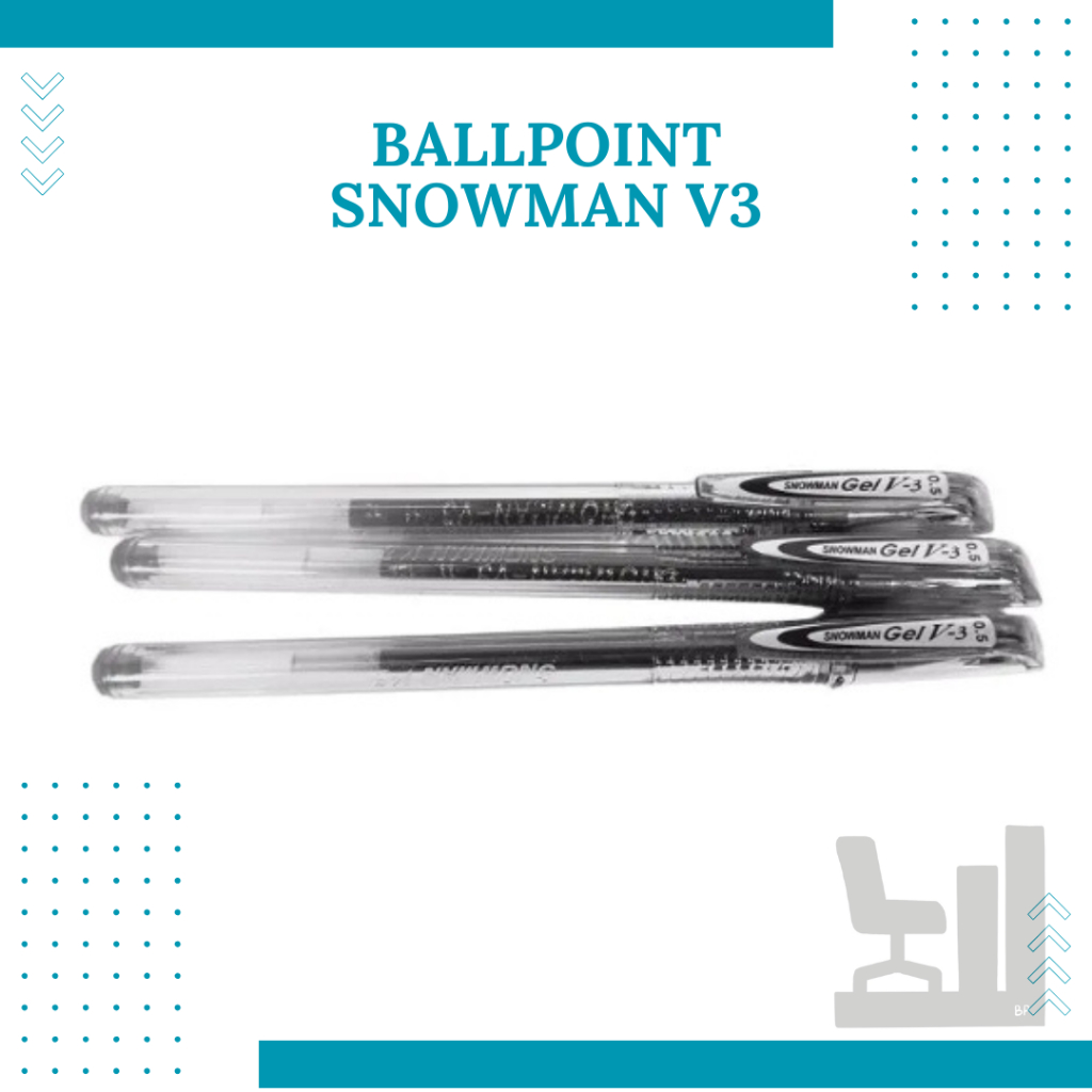 

Ballpoint Snowman V-3 Gel Black | Bolpen Snowman Hitam 0,5 mm