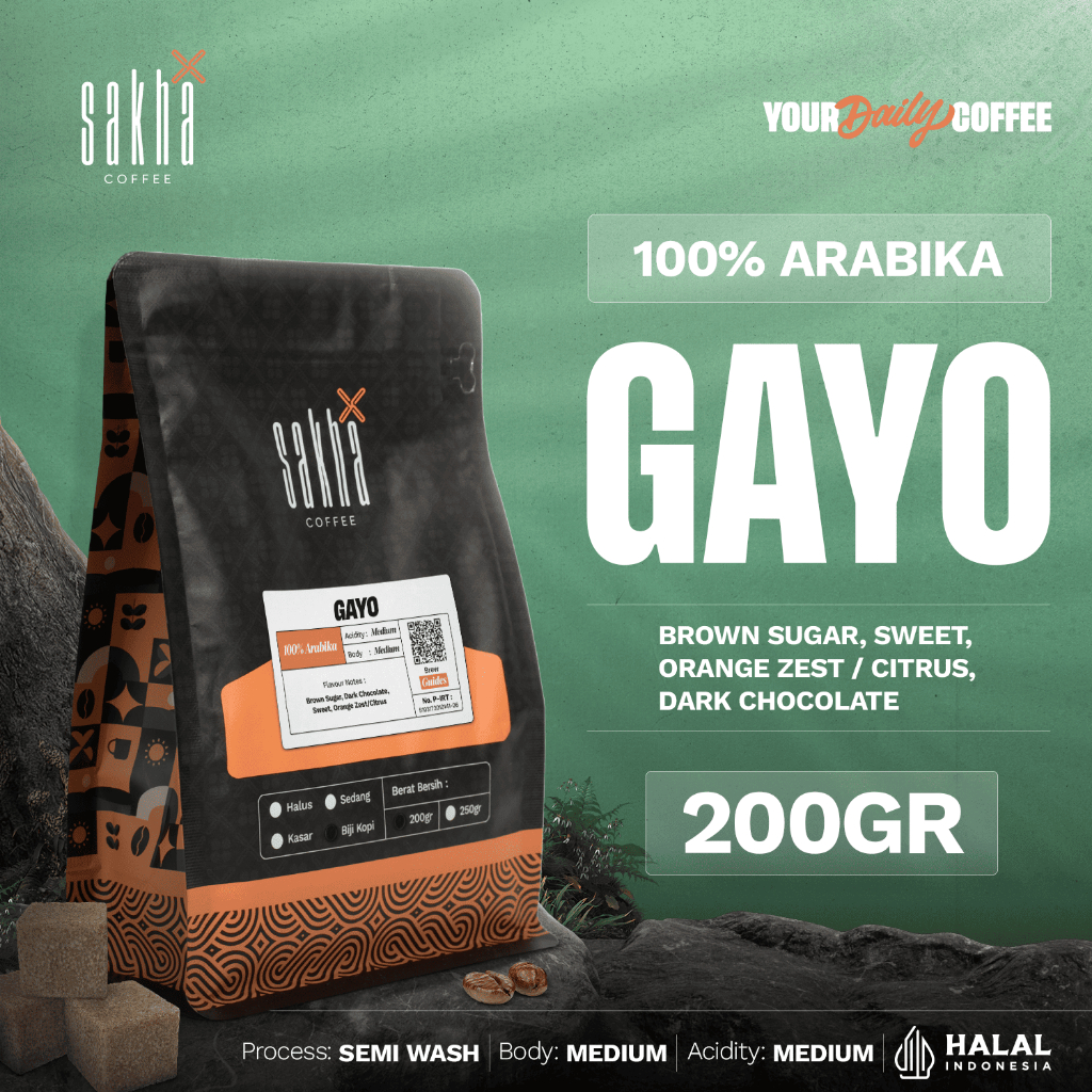 

Biji Kopi Bubuk Arabika Gayo Aceh Sumatra Arabica Coffee Beans 200 gr