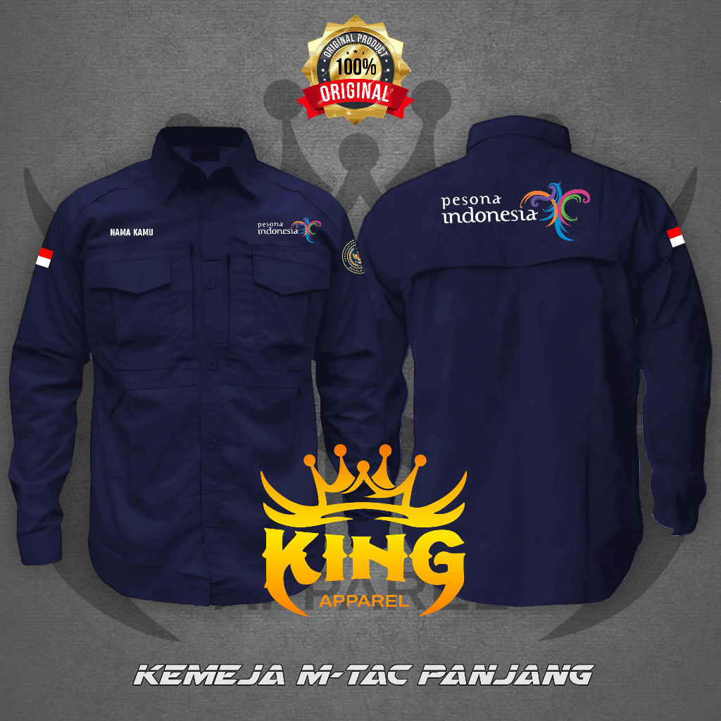 SERAGAM KEMEJA MTAC TACTICAL  LAPANGAN PESONA INDONESIA LENGAN PANJANG CUSTOM BORDIR BISA  SATUAN