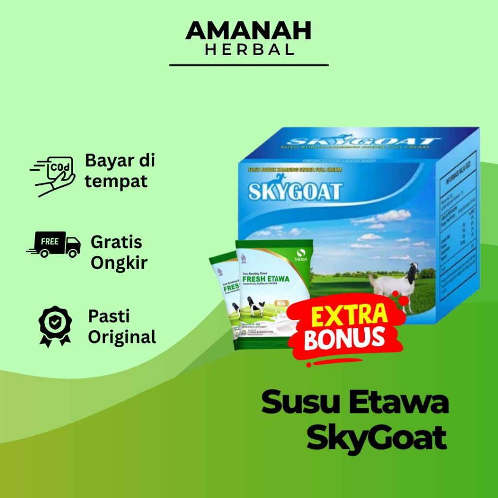 

SKYGOAT - Susu Kambing Etawa | BONUS 2 Sachet Susu FreshEtawa