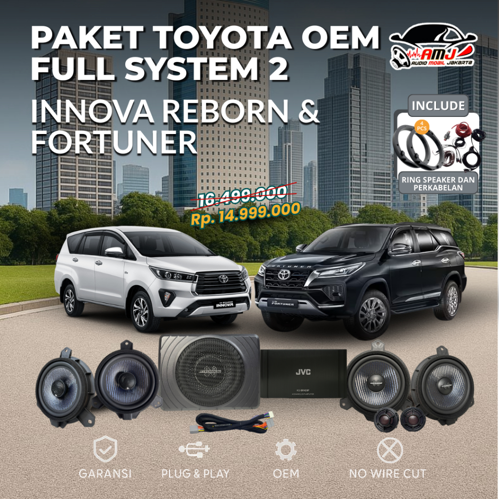 PAKET SPESIAL TOYOTA OEM FULL SYSTEM 2 / PAKET AUDIO MOBIL / PAKET SPEAKER MOBIL / SET AUDIO MOBIL