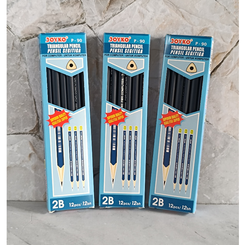 

SELUSIN ( 12 BIJI ) Pensil 2B Triangular Segitiga P-90 Joyko