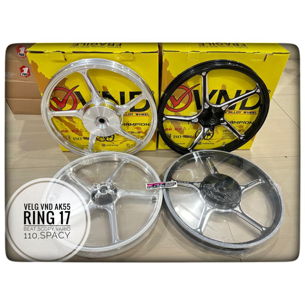 Velg Vnd ak55 Beat scopy Vario 110 spacy ring 17 ukuran 140/160 / Velg Vnd ring 17 ak55 beat / scopy