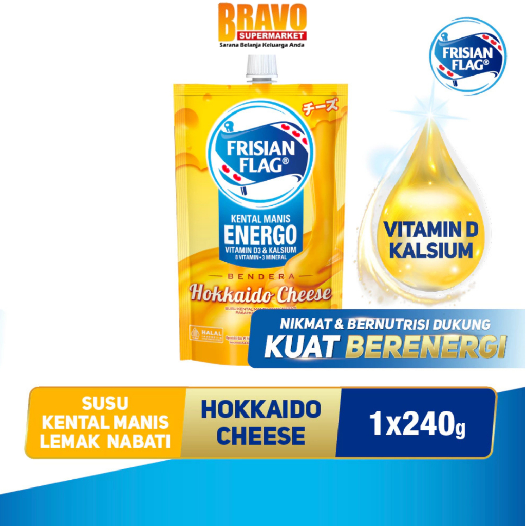 

Bravo Bojonegoro - Frisian Flag Kental Manis Lemak Nabati Hokkaido Cheese Pouch 240GR