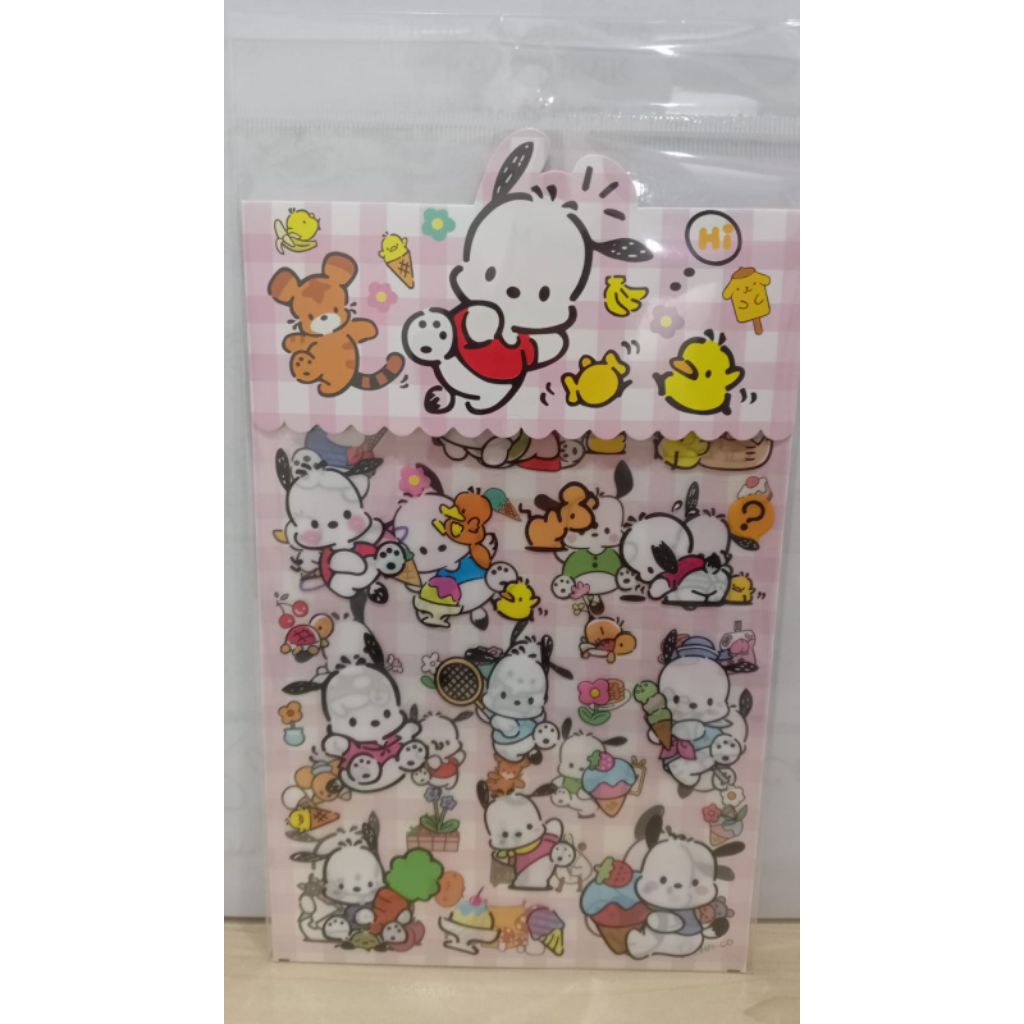 

ATS-51480 Sanrio Pochacco Pink Sticker Gambar Tempel 136×188 Mm