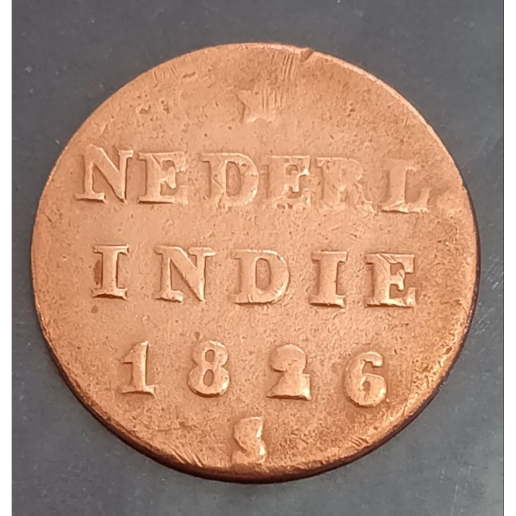 koin Nederland indie 1/2 stuiver tahun 1826..