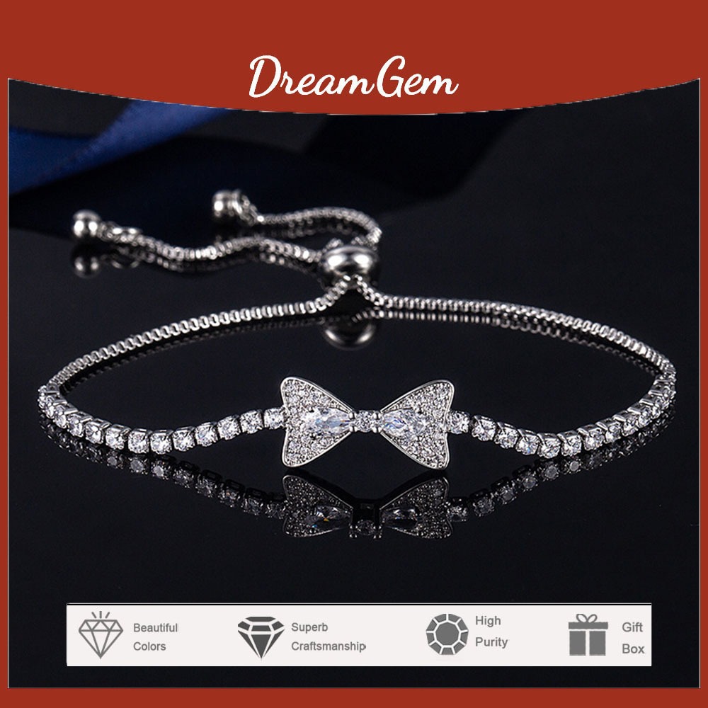 Gelang Wanita Original Set Berlian Perhiasan Sertifikat GRA Elegan Cantik Adjustable Bracelet