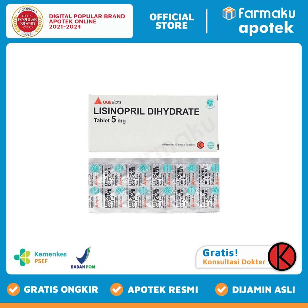 Lisinopril 5 mg Dexa Strip 10 tablet - BYM