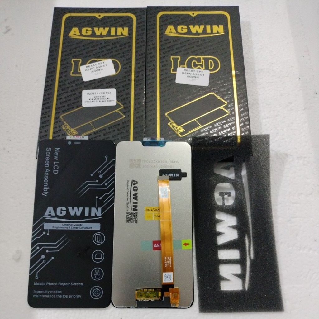 lcd oppo a3s/cph1803/cph1853/realme2/rmx1805/realme c1/rmx1811/a12e AGWIN