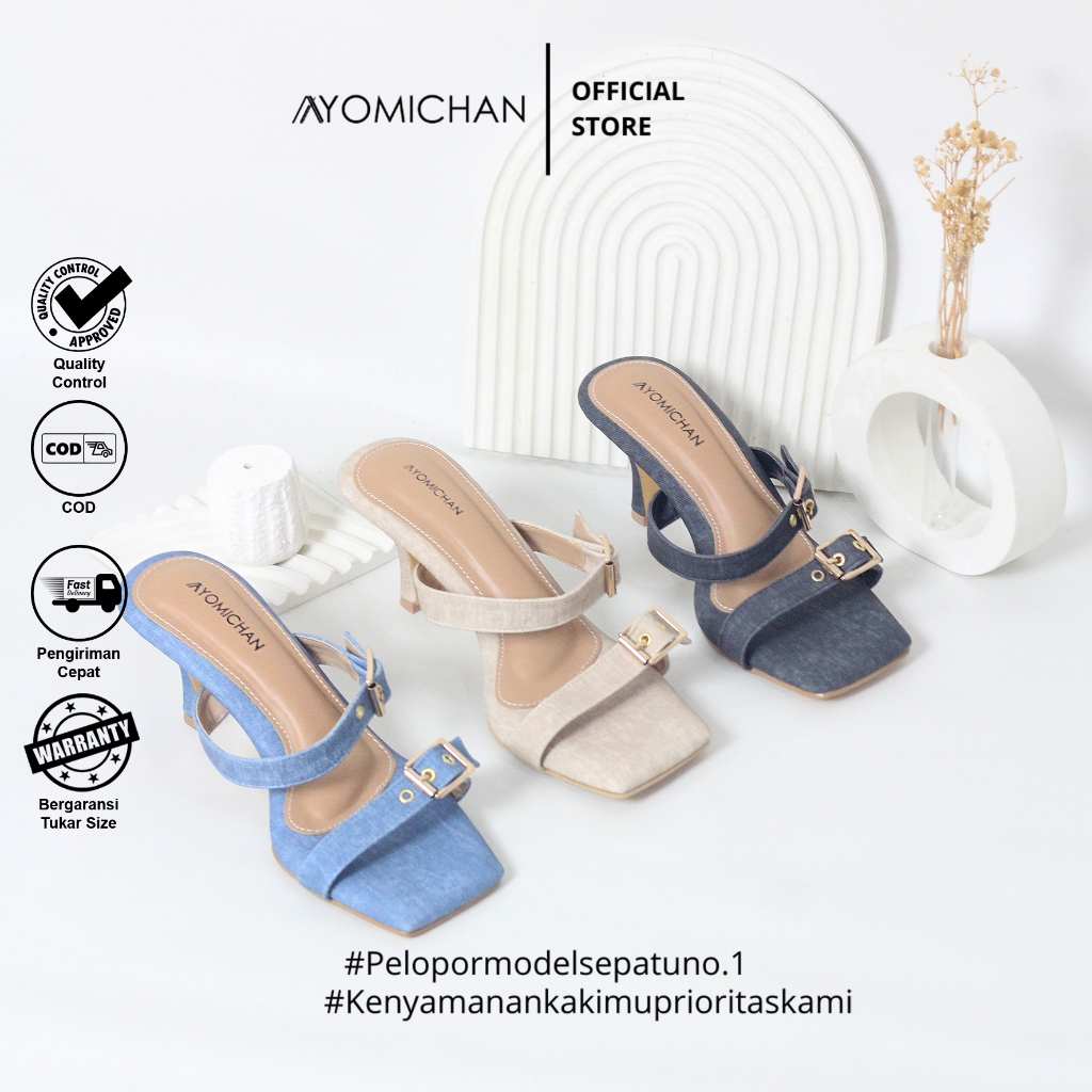Ayomichan Doona AYOMI HLS59 Sandal Wanita Heels / Hak 7 Cm