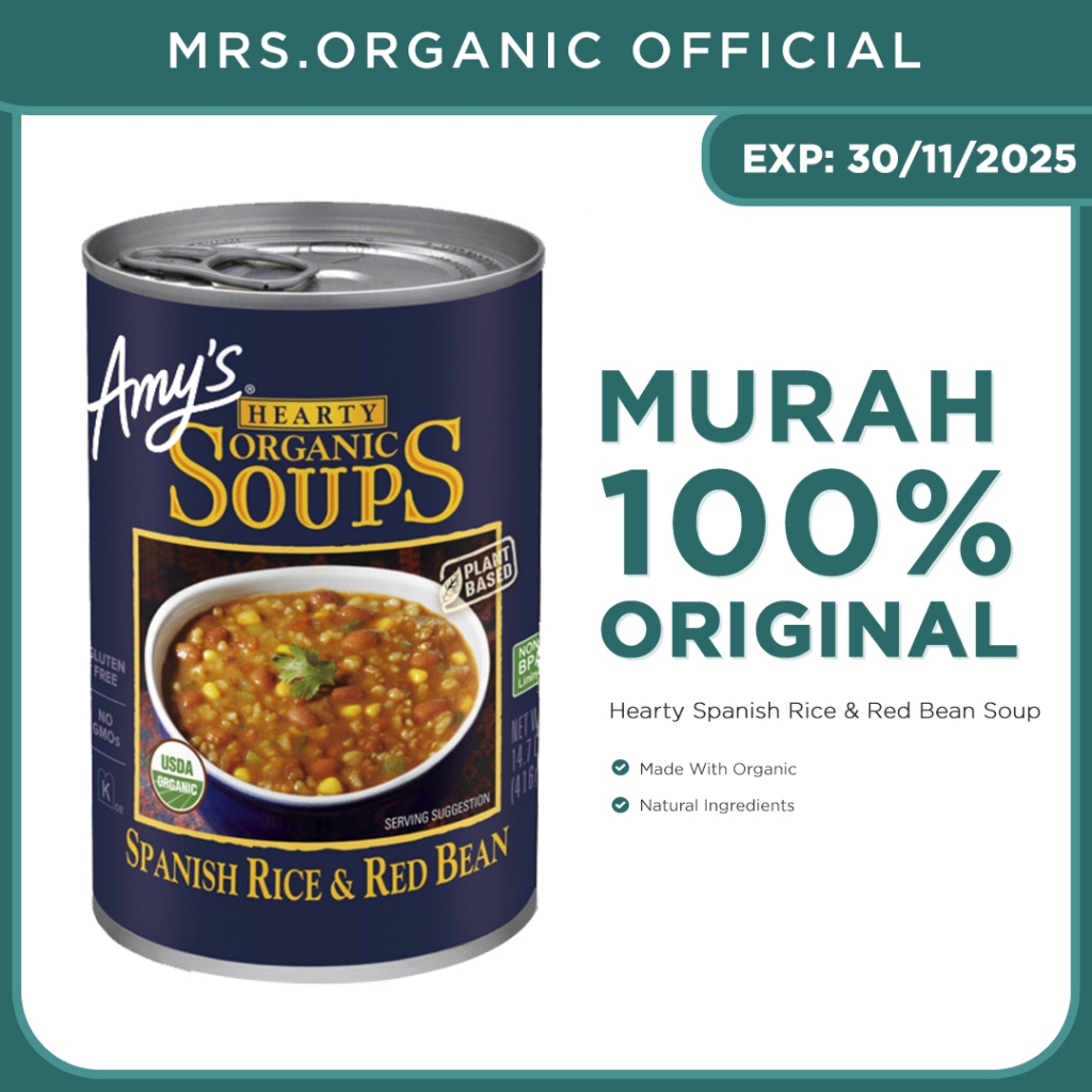

Amy`S Organic Hearty Spanish Rice & Red Bean Soup 416 Gr