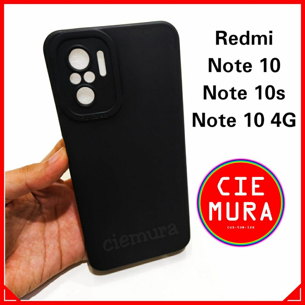 CIE Case Hitam Redmi Note 10 / Redmi Note 10s Black Matte Softcase Polos Lentur Slim Silikon HP Ciem